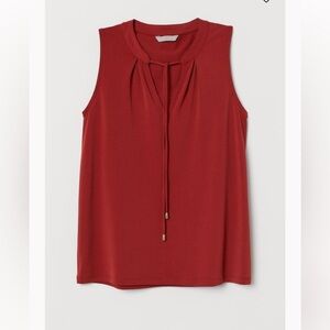 H&M Crepe Jersey Knit Top Rusty Orange - Size S